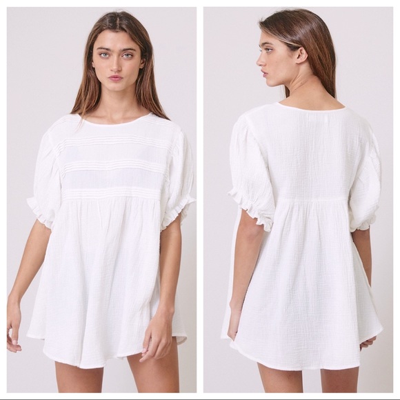 ShopEvelynne Tops - Skylar Beautiful Puff Sleeve Tunic Top